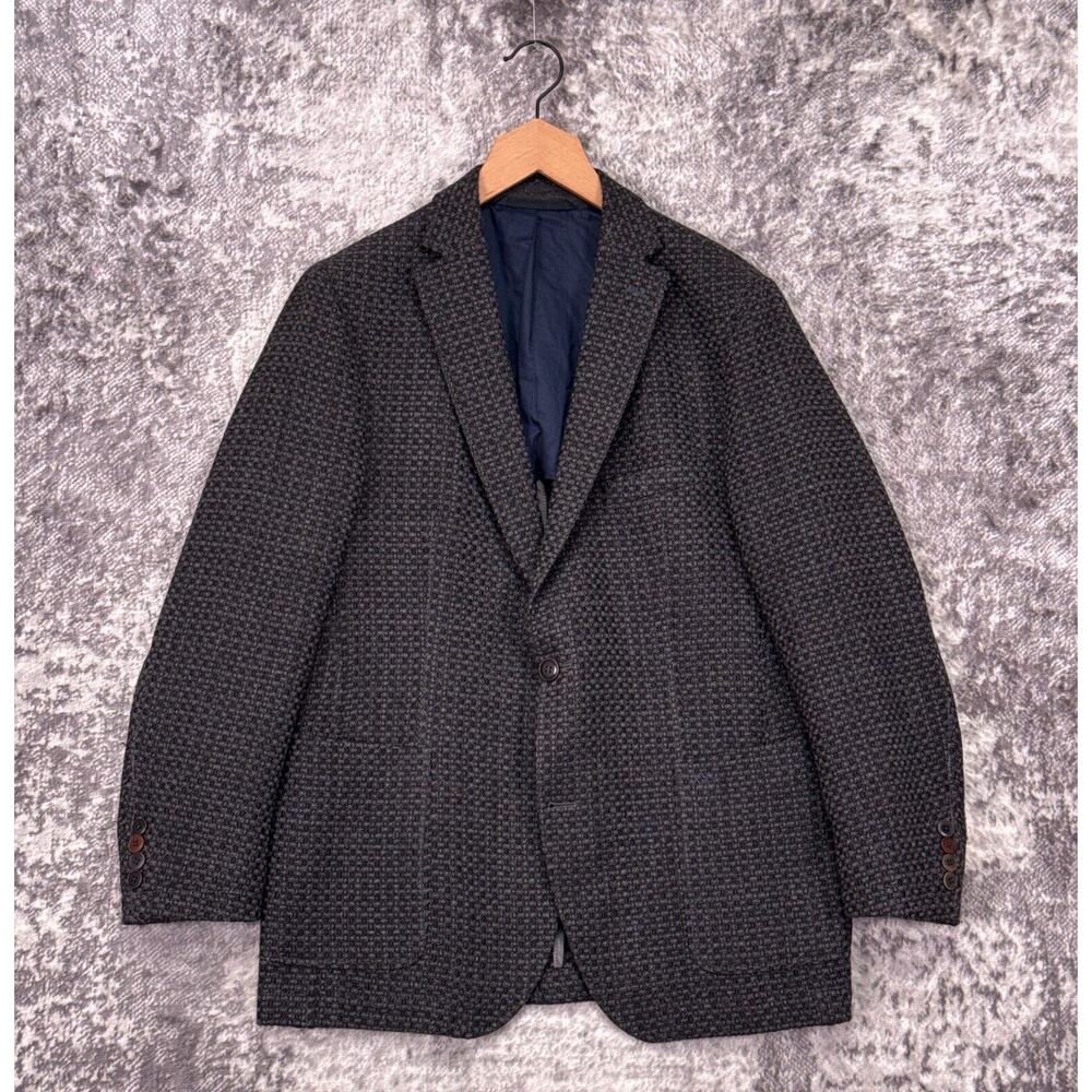 Carl Gross Jacket 50 / 40R Mens Gray Textured Wool Unlined Blazer Sport Coat